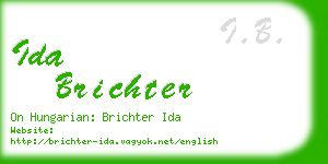 ida brichter business card